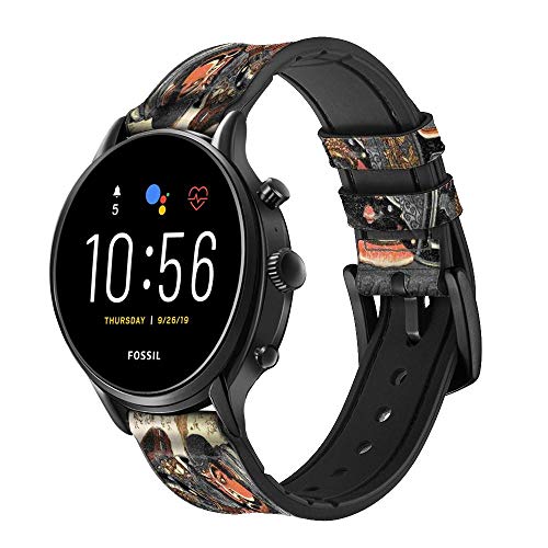 Innovedesire Japan Art 108 Heroes of Suikoden Correa de Reloj Inteligente de Cuero para Fossil Womens Gen 5E, Womens Gen 4, Hybrid Smartwatch HR Charter Tamaño (18mm)