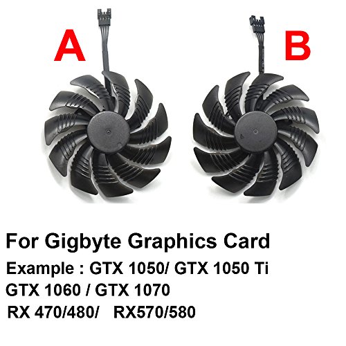 inRobert Ventilador de refrigeración de tarjeta gráfica P106-100 de 88 mm para Gigabyte GeForce GTX 1050 Ti RX 480 470 570 580 GTX 1060 G1 ventilador de juegos