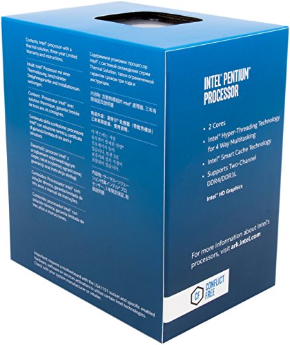 Intel Pentium G4600 - Procesador con tecnología Kaby Lake (Socket LGA1151, Frecuencia 3.6 GHz, 2 Núcleos, 4 Subprocesos, Intel HD Graphics 630)