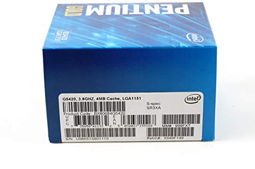 Intel Pentium Gold G5420 - Procesador de sobremesa (2 núcleos, 3,8 GHz, Serie 300, 54 W)