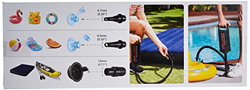 Intex 68614 - Hinchador de mano/pie de doble velocidad, 36 cm