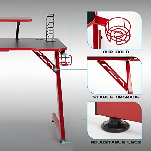 IntimaTe WM Heart Mesa Gaming 110 cm, Escritorio Ergonómico para Ordenador, Escritorio de Fibra de Carbono, Escritorio de Oficina en Casa