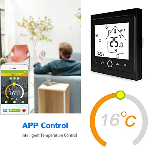 Irishom Termostato WiFi para Caldera de Gas/Agua,Termostato Inteligente Programable,Termostato Inteligente Pantalla LCD,Función de Control de Voz/App,Compatible con Alexa/Google Home,5A/GC