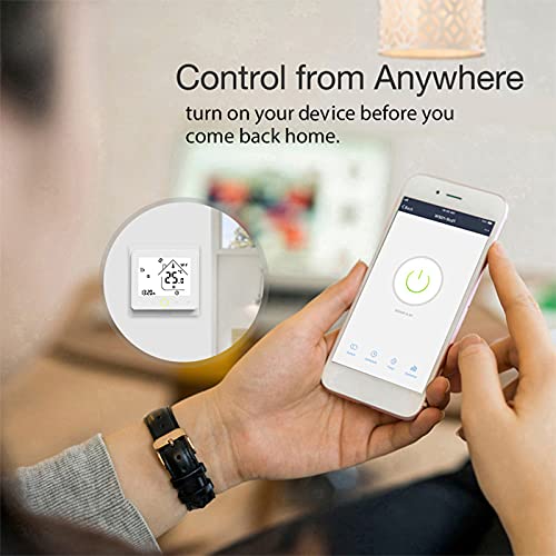 Irishom Termostato WiFi para Caldera de Gas/Agua,Termostato Inteligente Programable,Termostato Inteligente Pantalla LCD,Función de Control de Voz/App,Compatible con Alexa/Google Home,5A/GC
