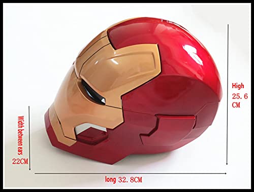 Iron Man Electrónico Casco Máscara, Marvel Avengers Superhéroe ABS Máscaras Luminosos Cascos de Halloween Cosplay Película Deluxe Edition, MK42