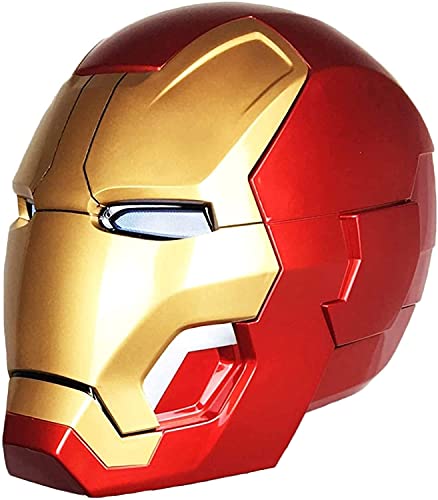 Iron Man Electrónico Casco Máscara, Marvel Avengers Superhéroe ABS Máscaras Luminosos Cascos de Halloween Cosplay Película Deluxe Edition, MK42