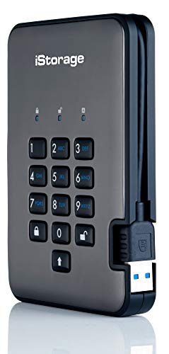 iStorage diskAshur PRO2 HDD 500GB Disco Duro | FIPS Nivel 2 |Protegido por Contraseña |Resistente al Polvo/Agua |Cifrado Hardware. IS-DAP2-256-500-C-G