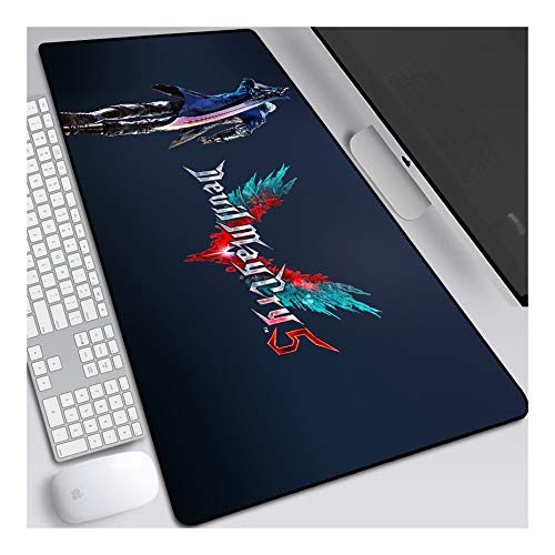 ITBT Devil May Cry V Alfombrilla Raton Anime Gaming Mouse Pad XXL 900x400x3 mm,Impermeable con 3mm Base de Goma Antideslizante,Special-Textured Superficie para Ordenador, PC y Laptop, E