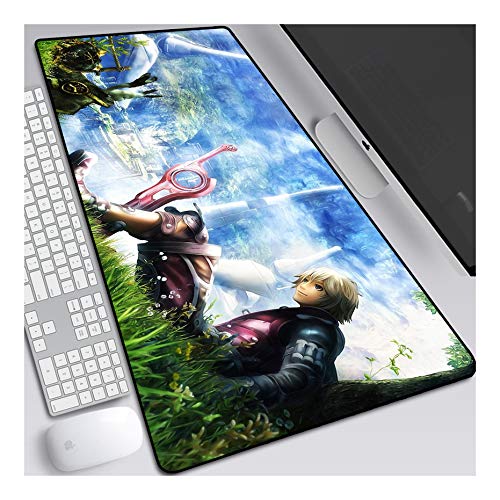 ITBT Xenoblade Chronicles Alfombrilla Raton Anime Gaming Mouse Pad XXL 900x400x3 mm,Impermeable con 3mm Base de Goma Antideslizante,Special-Textured Superficie para Ordenador, PC y Laptop, H