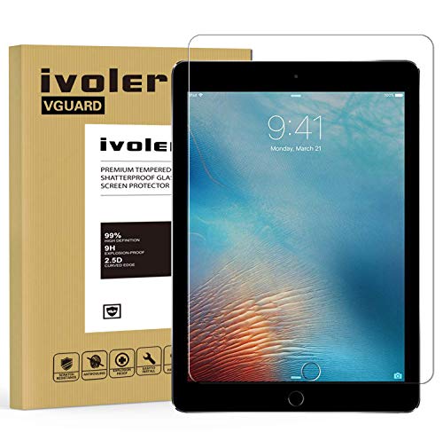 ivoler Protector de Pantalla para iPad 9.7 Pulgadas 2018 / iPad 9.7 2017 / iPad Pro 9.7 2016 / iPad Air/iPad Air 2 (iPad 5 & 6) [Garantía de por Vida], Cristal Vidrio Templado Premium