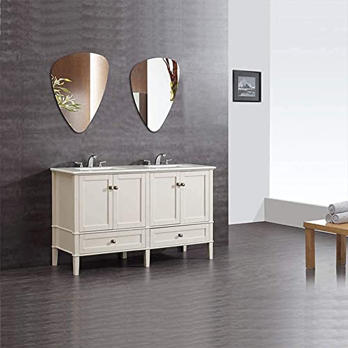 IVQAPP Lighting Vanity Mirror Wall-Mounted Mirror with Anti-Fog Irregular Bathroom Mirror Frameless Mirror for Bedroom Living Room