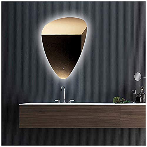 IVQAPP Lighting Vanity Mirror Wall-Mounted Mirror with Anti-Fog Irregular Bathroom Mirror Frameless Mirror for Bedroom Living Room
