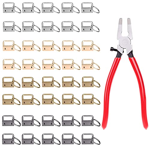 IWILCS 40 Pcs Hardware de Llavero Clips de Cola Llave Fob Hardware de Muñeca con Pinzas Para Llaveros Personalizados, Maletas y Bolsos