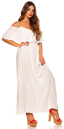 J STARS - Vestido de Verano para Mujer, Viscosa Beige Talla única