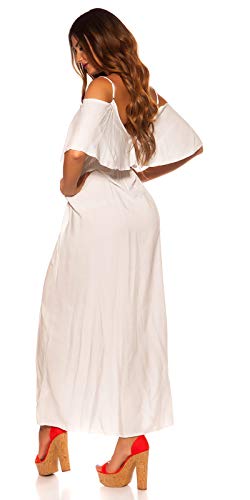 J STARS - Vestido de Verano para Mujer, Viscosa Beige Talla única