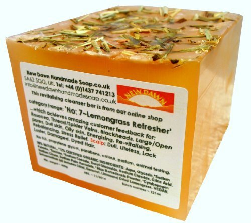 Jabón natural de citronela New Dawn - Gama 9º 7, para acné, rosácea y poros abiertos - 400 gr, formato ahorro