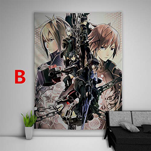 JackGo7 God Eater Rage Burst Anime Tapiz para Colgar en la Pared, para sofá, Mesa, Cama, Manta de Playa, decoración del hogar, recámara, Regalo (B,80X60inch/200x150cm)