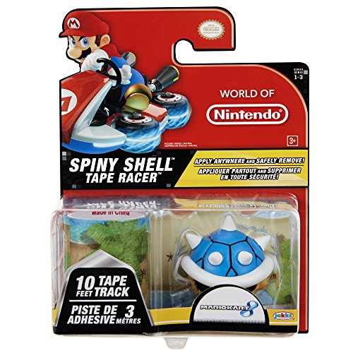 Jakks Pacific Nintento-Surtido Figuras Mini Coches Mario Kart Con Cinta Adeshiva-Spiny Shell, multicolor, 6 cm (57740)