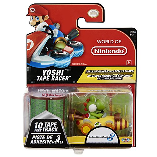 Jakks Pacific Nintento-surtido figuras mini coches mario kart con cinta adeshiva-yoshi, multicolor, 6 cm (57739)