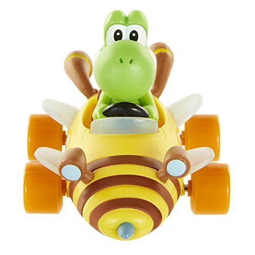 Jakks Pacific Nintento-surtido figuras mini coches mario kart con cinta adeshiva-yoshi, multicolor, 6 cm (57739)