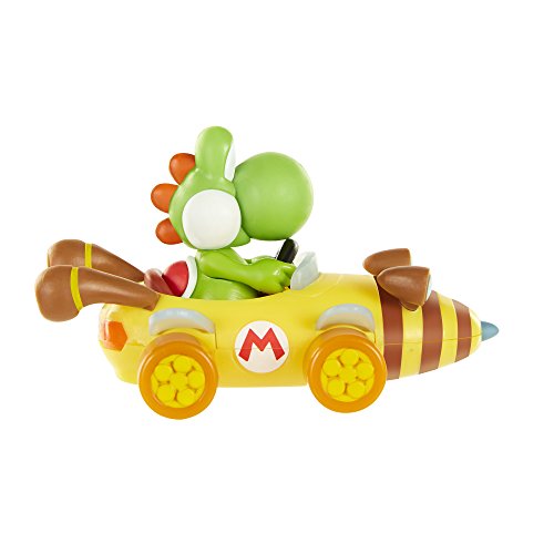 Jakks Pacific Nintento-surtido figuras mini coches mario kart con cinta adeshiva-yoshi, multicolor, 6 cm (57739)