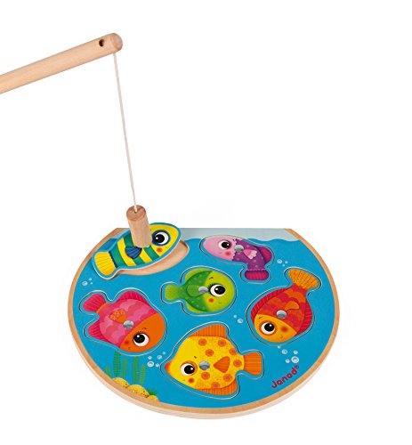 Janod- PUZLE/Juego DE Pesca Speedy Fish, Multicolor (J07088)