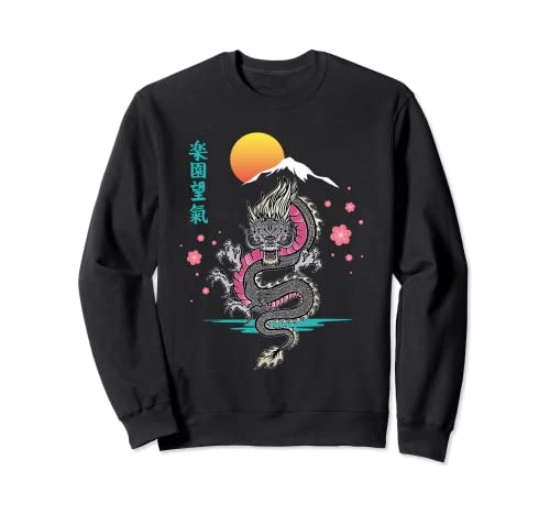 Japanese Aesthetic Dragon Asian Demon Spirit Sakura Tattoo Sudadera
