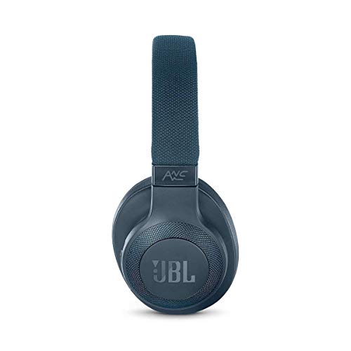 JBL E65 BTNC - Auriculares inalámbricos con Bluetooth y cancelación de ruido activa, botón como control remoto incorporado, sonido JBL, azul