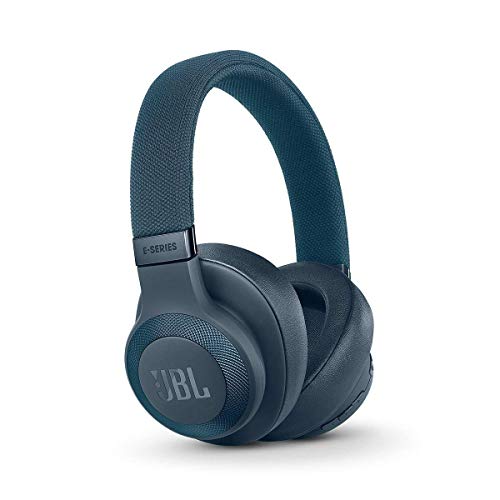 JBL E65 BTNC - Auriculares inalámbricos con Bluetooth y cancelación de ruido activa, botón como control remoto incorporado, sonido JBL, azul