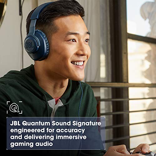 JBL Quantum 100 Auriculares para gamers con sonido QuantumSOUND, micrófono Boom y, diseño ligero y cómodo a la par que llamativo, compatible con múltiples plataformas, en blanco