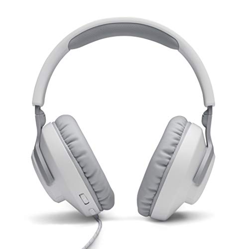 JBL Quantum 100 Auriculares para gamers con sonido QuantumSOUND, micrófono Boom y, diseño ligero y cómodo a la par que llamativo, compatible con múltiples plataformas, en blanco