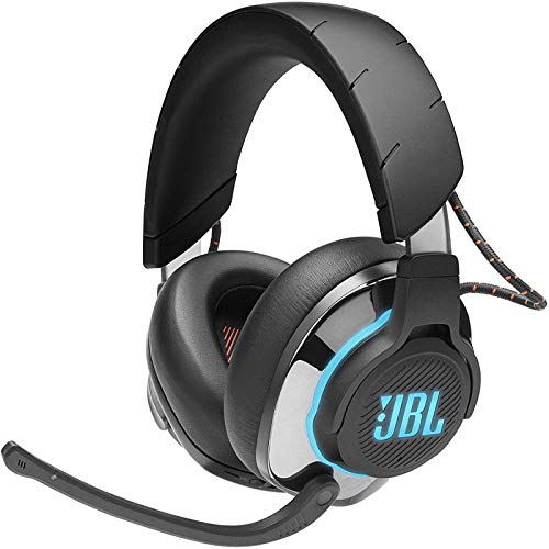 JBL Quantum 800 Auriculares inalámbricos para gamers con micrófono y RGB, Bluetooth, cancelación de ruido, compatible con múltiples plataformas, en negro