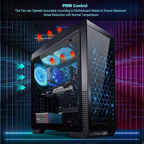 J&D 3 Paquetes RGB Ventilador PC, 12V 4 Pin Paquete Silencioso Triple 120mm Caja Kit de Ventilador con Control Inteligente de Iluminación Direccionable RGB PWM para Motherboard Sync/PC Caja