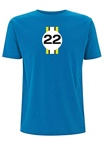 Jenson Camiseta inspirada en botones 2009 F1 campeonato ganador de campeonato GP No 22 Brit Racing Driver Grand Prix Champion Campeonato Cars Carrera Azul azul eléctrico L