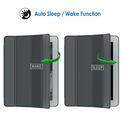 JETech Funda Compatible con iPad 4, iPad 3 y iPad 2, Carcasa con Soporte Función, Auto-Sueño/Estela (Gris Oscuro)