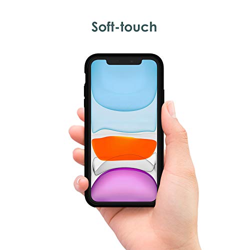 JETech Funda de Silicona Compatible iPhone 11 (2019) 6,1", Sedoso-Tacto Suave, Cubierta a Prueba de Golpes con Forro de Microfibra (Negro)
