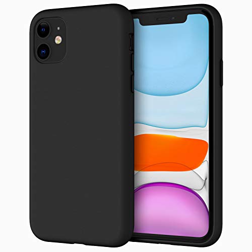 JETech Funda de Silicona Compatible iPhone 11 (2019) 6,1", Sedoso-Tacto Suave, Cubierta a Prueba de Golpes con Forro de Microfibra (Negro)