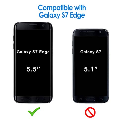 JETech Funda Slim Compatible con Samsung Galaxy S7 Edge, Carcasa Teléfono Delgado con Absorción de Impacto y Diseño de Fibra de Carbón (Negro)