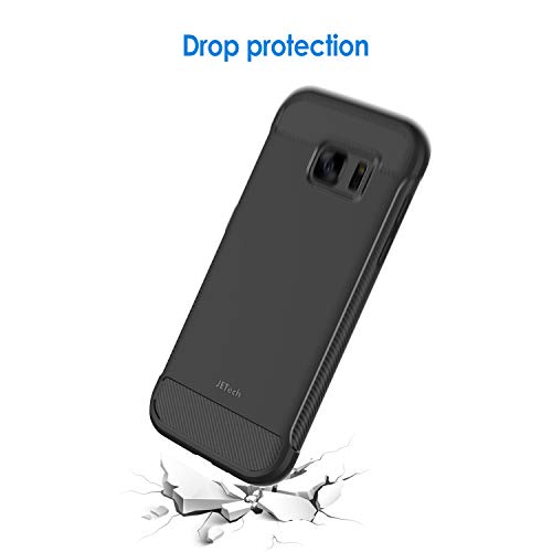 JETech Funda Slim Compatible con Samsung Galaxy S7 Edge, Carcasa Teléfono Delgado con Absorción de Impacto y Diseño de Fibra de Carbón (Negro)