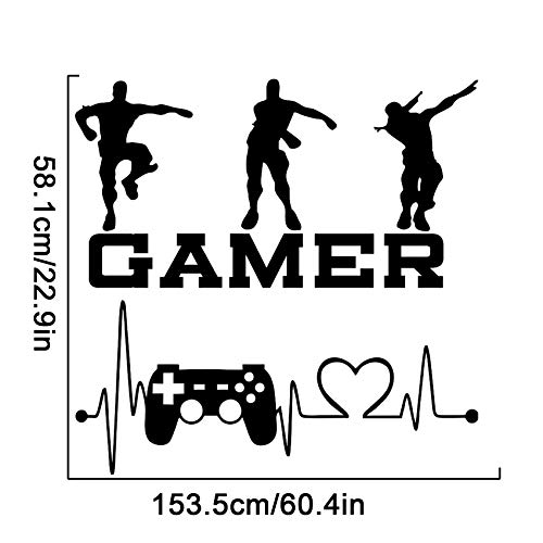 JIABEIUS Pegatinas de pared para sala de juegos de niño, controlador de juego, vinilo para pared, para la familia, niños, sala de juegos, decoración de pared