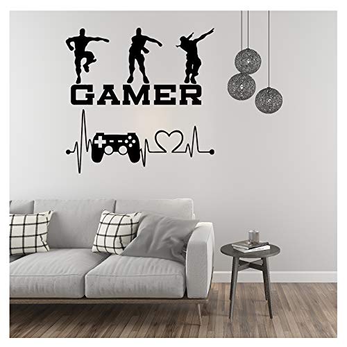 JIABEIUS Pegatinas de pared para sala de juegos de niño, controlador de juego, vinilo para pared, para la familia, niños, sala de juegos, decoración de pared
