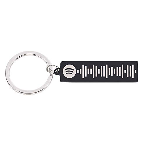 Jinlinjew Llavero con código de escaneo de Spotify de música personalizado para mujeres y hombres, llavero con código de canción grabado con láser personalizado, regalos para parejas