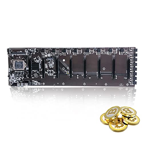 JINWEI BTC Mining Machine Motherboard CPU Group 8 Video Card Slots DDR3 Memory Integrated VGA Interface Low Power Consume de Energía, for Crypto Coin Currency, B85 Placa Base
