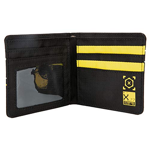 JINX Hombre Cyberpunk 2077 Hack Bi-Fold Wallet Accesorio de viaje- Billetera plegable, Black/Yellow/Blue, N/A