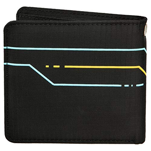 JINX Hombre Cyberpunk 2077 Hack Bi-Fold Wallet Accesorio de viaje- Billetera plegable, Black/Yellow/Blue, N/A
