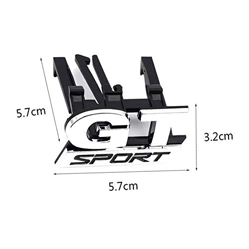 JIUHE Abdominales Cromo Deporte GT Pegatina del Coche Frontal Capucha Grúa Insignia Emblema Calcomanías for Volkswagen VW Polo Golf Passat B5 TOURAN Bora GT Parrilla (Color Name : GT Sport Grill)