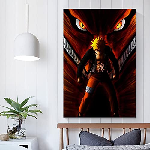 JKLM Naruto Shippuuden Kyuubi - Póster decorativo en lienzo para pared, 30 x 45 cm