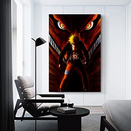 JKLM Naruto Shippuuden Kyuubi - Póster decorativo en lienzo para pared, 30 x 45 cm