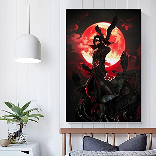 JKLM Póster decorativo de anime Naruto Uchiha Itachi con impresiones decorativas en lienzo para pared o dormitorio, 20 x 30 cm