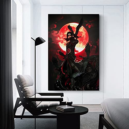 JKLM Póster decorativo de anime Naruto Uchiha Itachi con impresiones decorativas en lienzo para pared o dormitorio, 20 x 30 cm